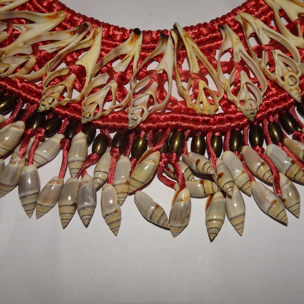 Seashell Macrame Statement Collar Neck Piece - image 3